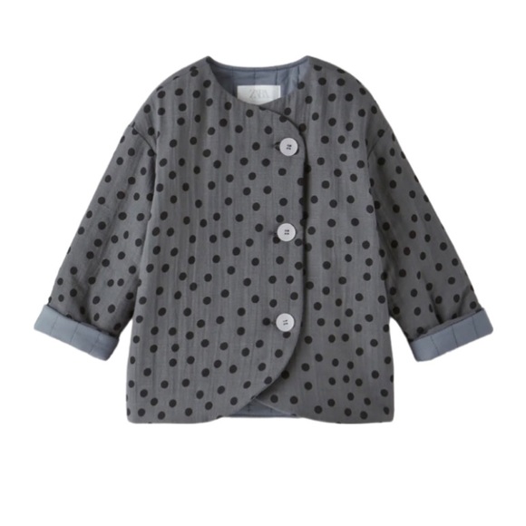 ZARA QUILTED POKA DOT JACKET - Picture 1 of 2